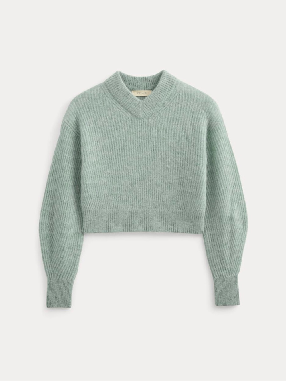 Everlane Mint Green Ribbed Crewneck Sweater